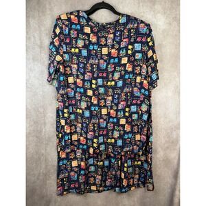 NWT VTG 90s Sag Harbor Skirt Set Women 1X Navy Blue Garden Novelty Print Rayon